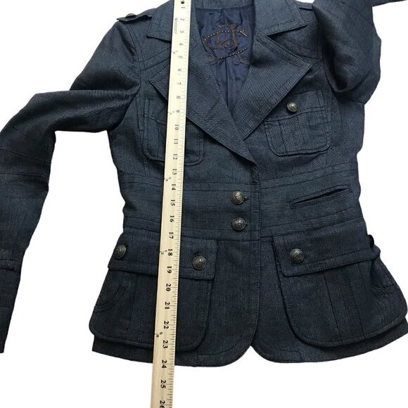 Alba Conde Women's Gray Lined Long Sleeve Tailored Short Blazer Jacket Size 38 - Picture 13 of 16